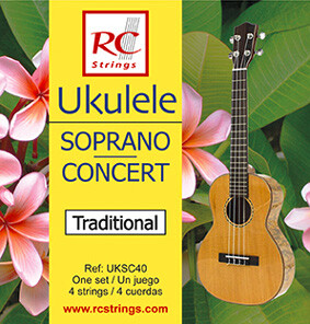 RC Strings UKSC40 Ukulele Satz Sopran/Concert Clear Nylon Saiten