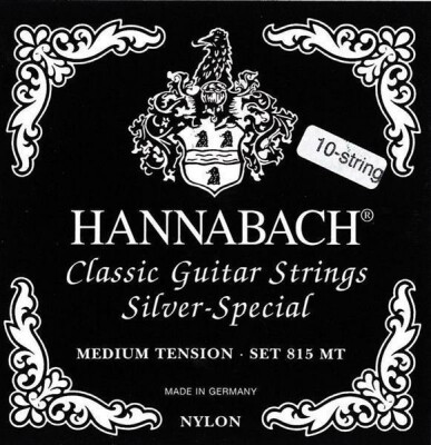 Hannabach Klassikgitarrensaiten Serie 815 für 8/10 saitige Gitarren / Medium Tension Silver Special A/10