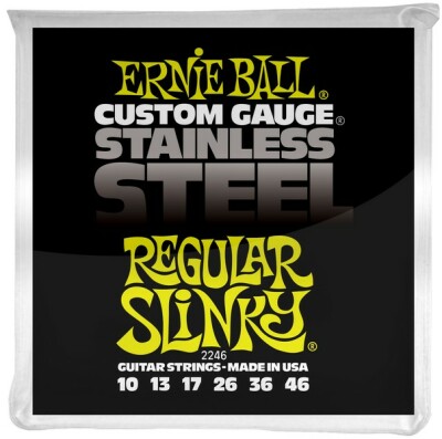 ERNIE BALL Slinky Stainless E-Gitarren Saiten Satz 10-46