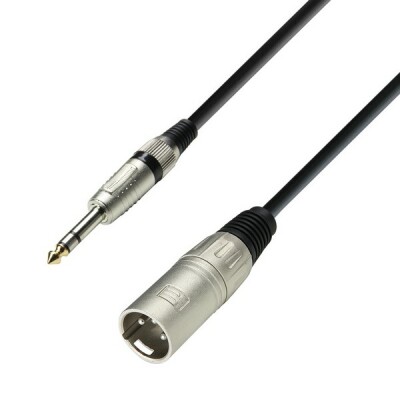 Adam Hall Cables 3 Star Serie - Mikrofonkabel XLR male auf 6,3 mm Klinke stereo 3 m