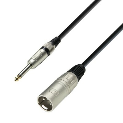 Adam Hall Cables 3 Star Serie - Mikrofonkabel XLR male auf 6,3 mm Klinke mono 1 m