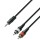 Adam Hall Cables 3 Star Serie - Audiokabel 3,5 mm Klinke stereo auf 2 x Cinch male 3 m