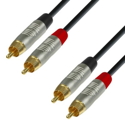 Adam Hall Cables 4 Star Serie - Audiokabel REAN 2 x Cinch male auf 2 x Cinch male 0,9 m